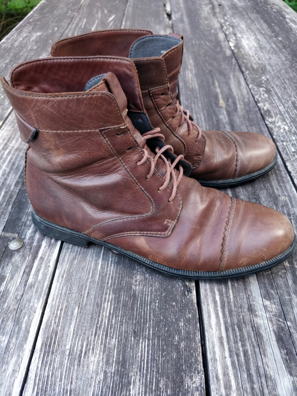Camper Women's Brown Leather Lace-Up Boots Size 8.5 Euro 39